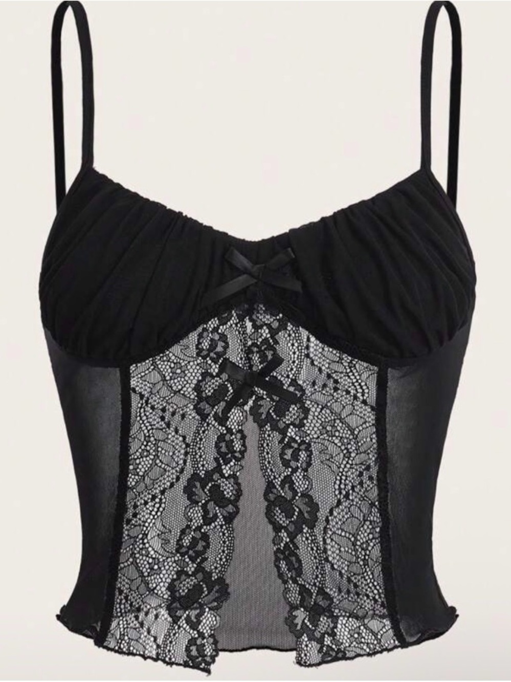 SHEIN Black Lace Bustier Camisole Top